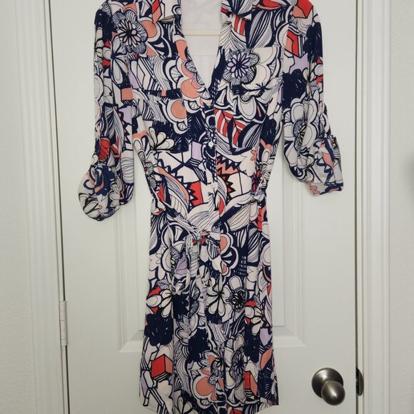 Express Women’s Sheer Floral Roll-Up Sleeve Dress – Size XS – NWOT 🌸✨ - Picture 3 of 16